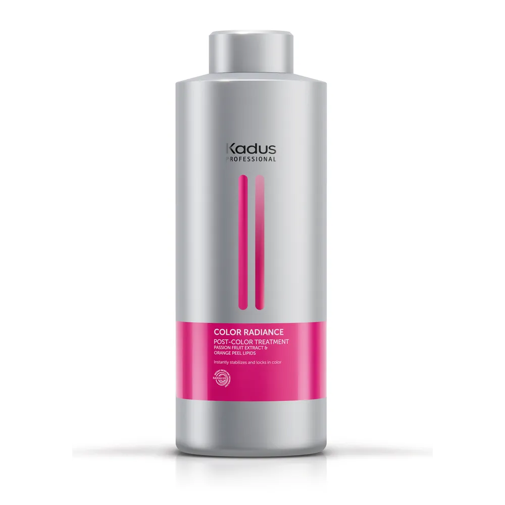1000ml bottle of Kadus professional Post-Color Treatment. Pink and grey color bottle.