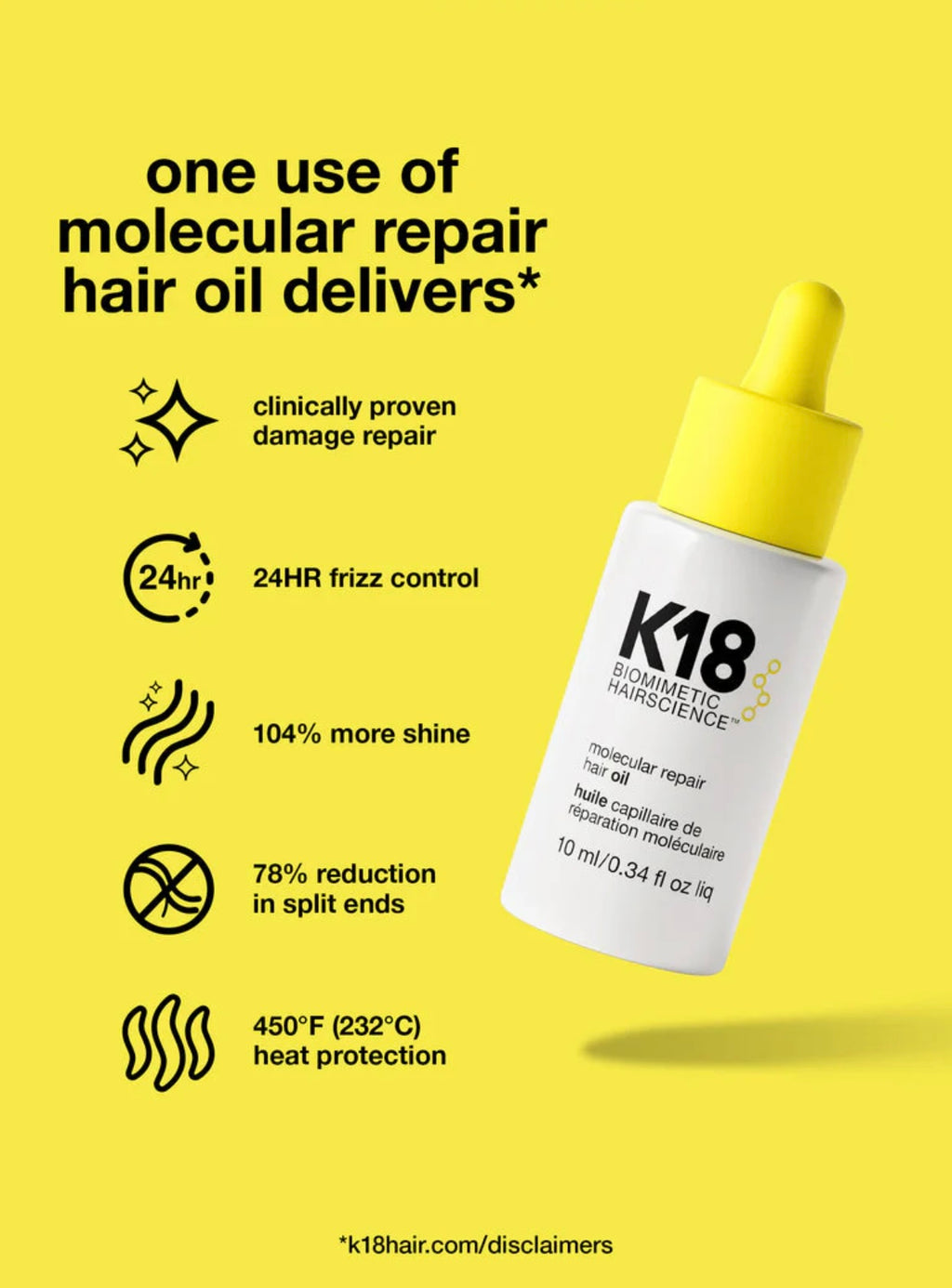 K-Eighteen Mini Molecular Repair Hair Oil 10ml