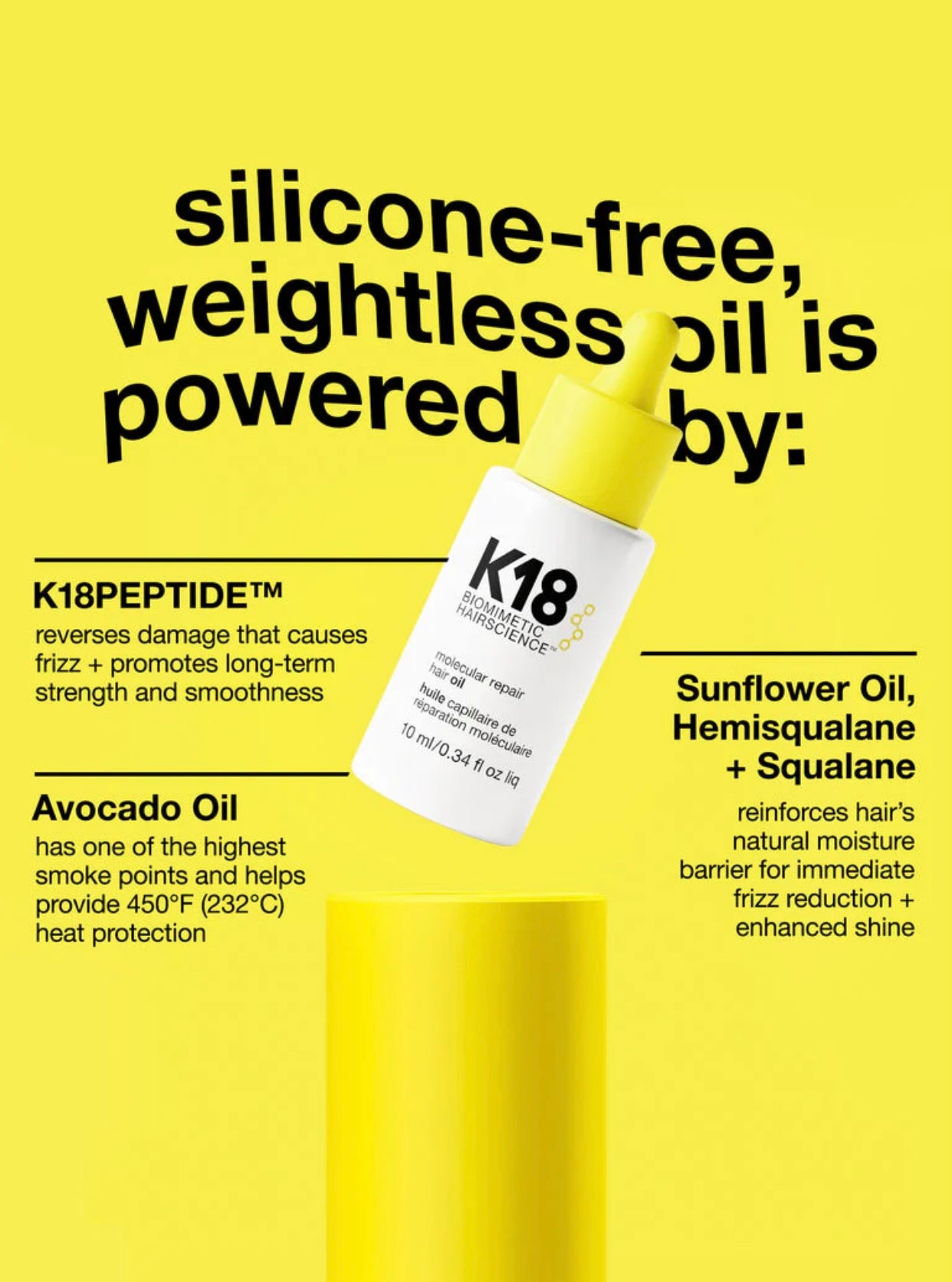 K18 Mini Molecular Repair Hair Oil 10ml