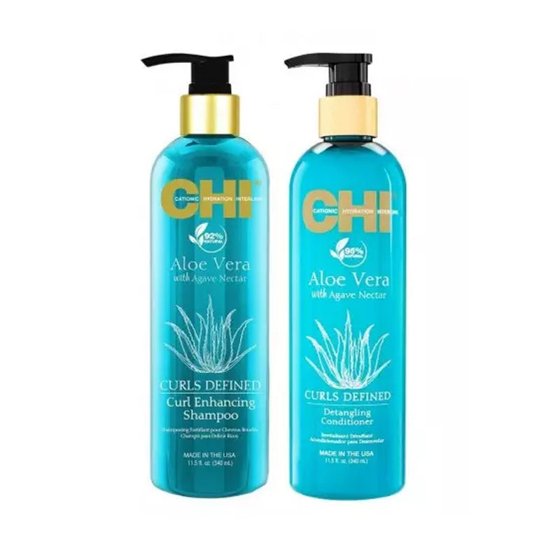 CHI Aloe Vera Curl Enhancing Shampoo & Conditioner Kit 340ml