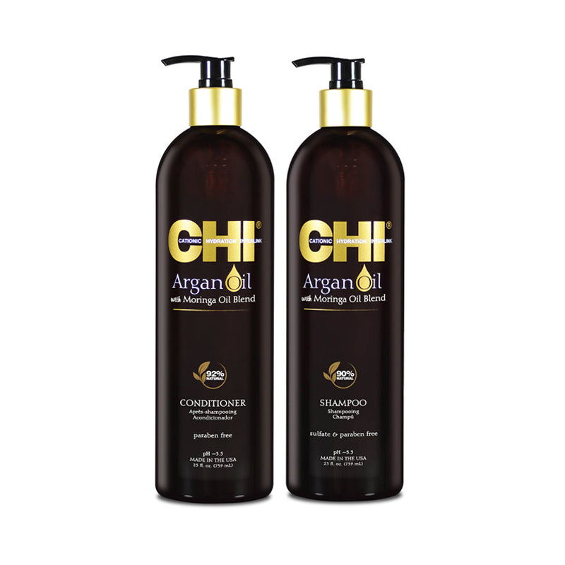 CHI Argan Oil Shampoo & Conditioner Kit 739ml